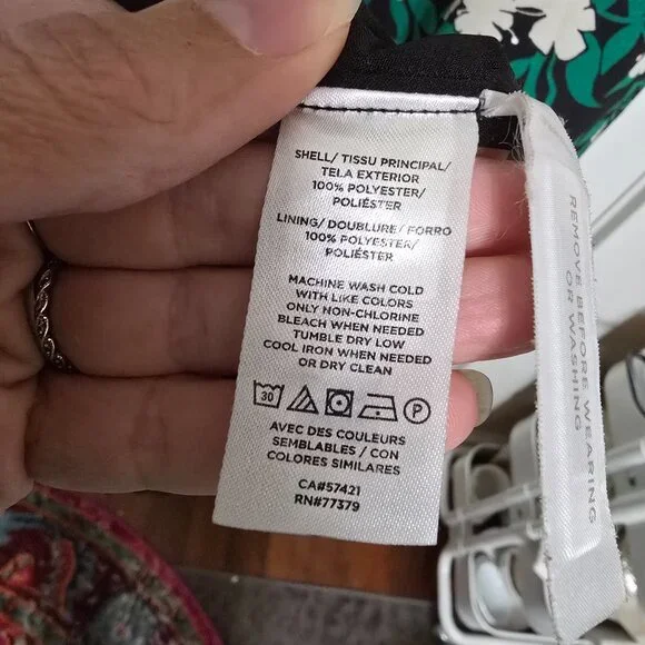 Green mixed floral blouson midi dress Ann Taylor size 0 - Picture 10 of 11